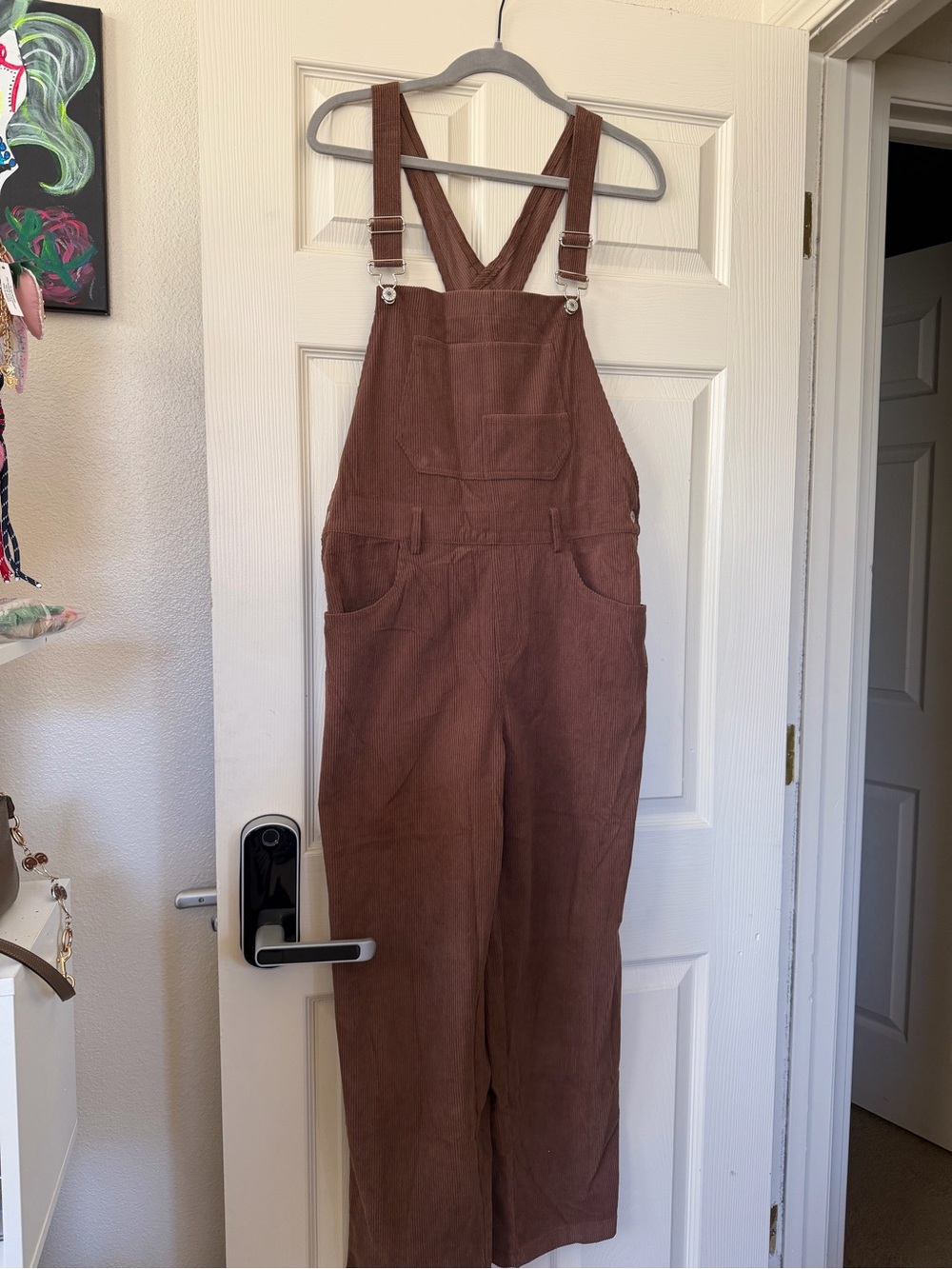 SHEIN Brown Corduroy Women's Overalls